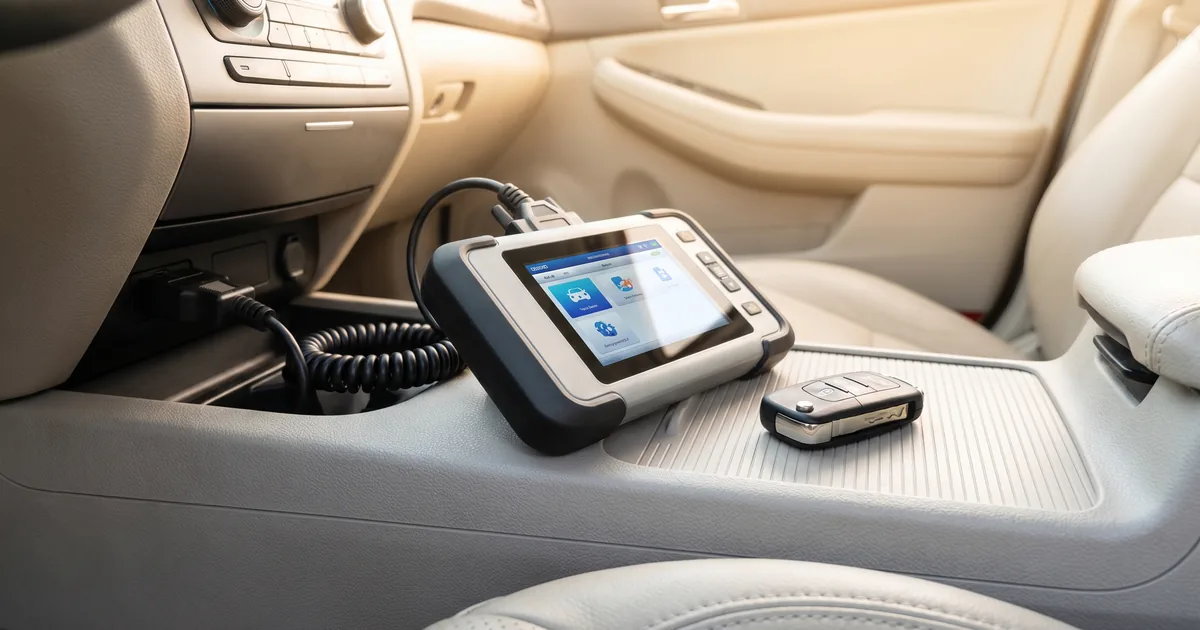 Car key programming via the OBD port with a diagnostic tool