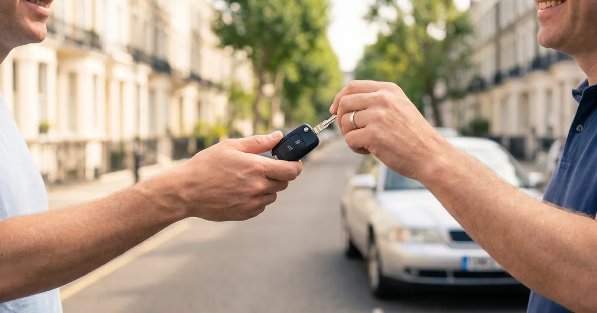 Mobile car key replacement handed to a driver in London